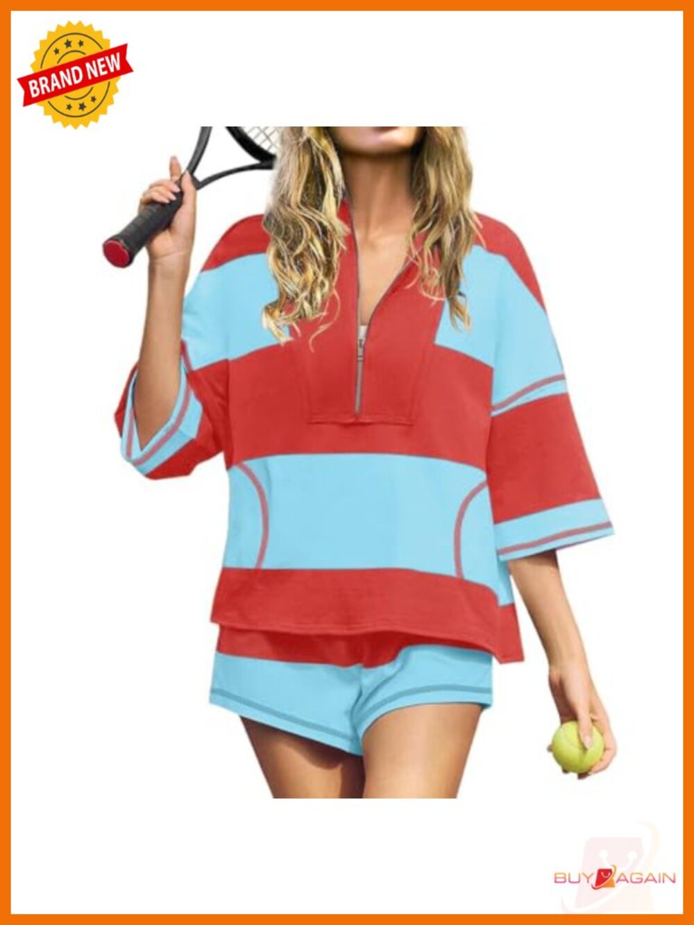 Women's Striped 2 Piece Workout Set Top and Shorts Lounge Set